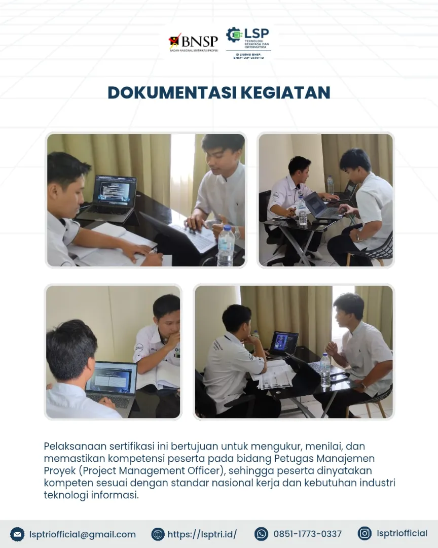 LSP TRI Gelar Sertifikasi Project Management Officer, Pastikan Kompetensi Profesional Sesuai Standar Industri